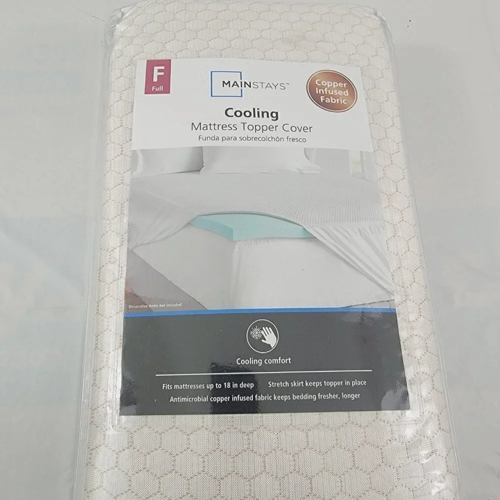 Mainstays COOLING Copper Infused Fabric Mattress Topper Cover – Full Size